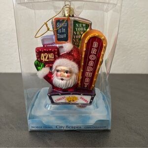 Santa Claus Broadway Glass Christmas Ornament NYC New York City Decoration C7500